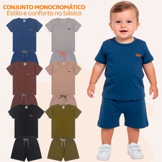 Kit 4 ou 6 Peças Conjunto Bebê Menino Neném Camiseta Bermuda Minimalista Masculino Verão …