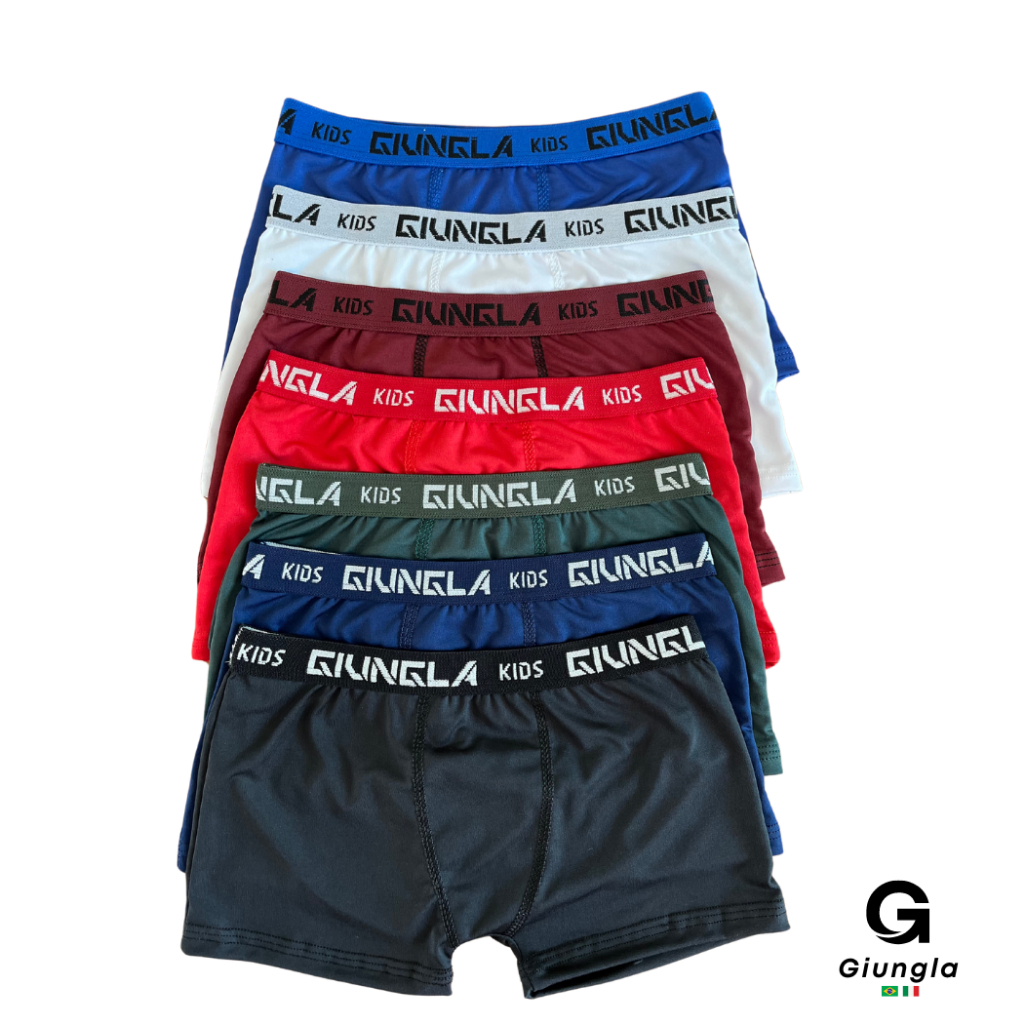 Kit 10 Cuecas Boxer Infantil Giungla – Microfibra Confortável Forro em Algodão