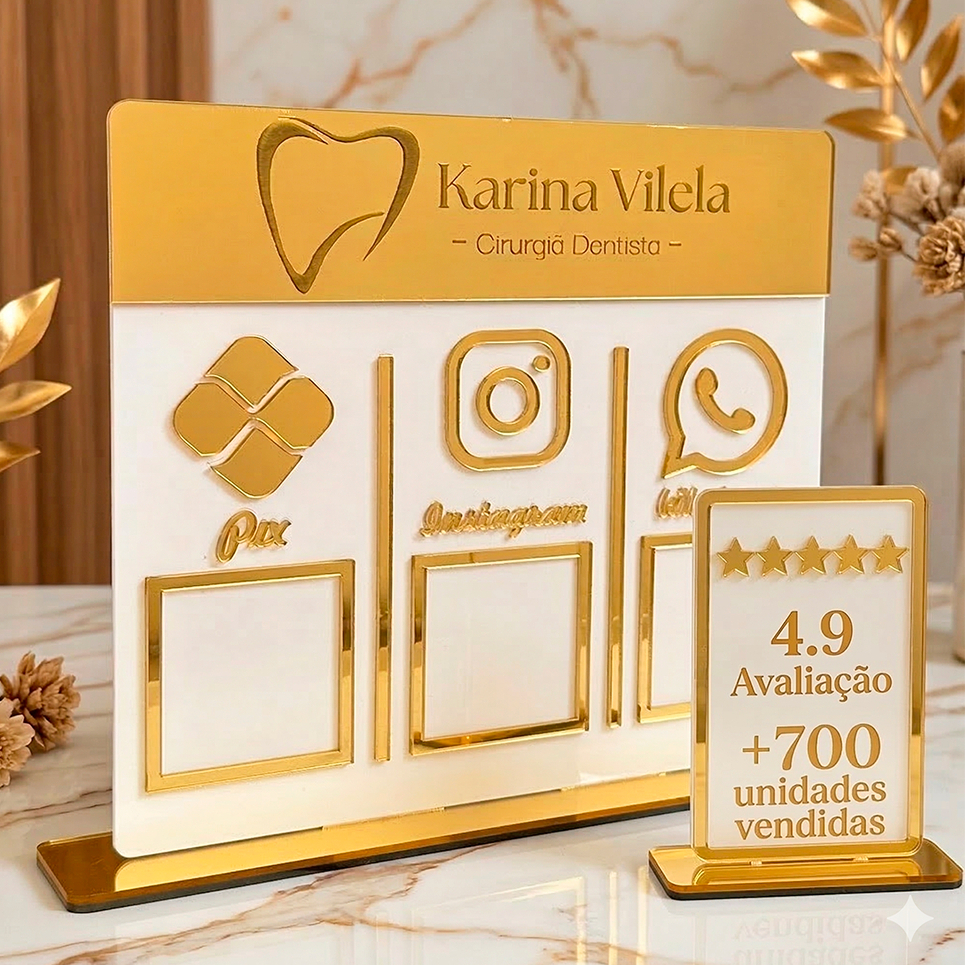 Placa Pix 3 QR Codes Personalizada com LOGO – Ideal para Comércio, Clínica, Escritório e Salão