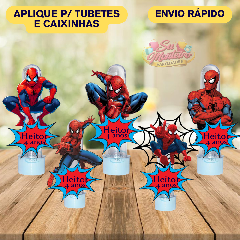 40 Tags Homen Aranha Personalizado com Nome  Toppers  Para Tubete Docinho Doces