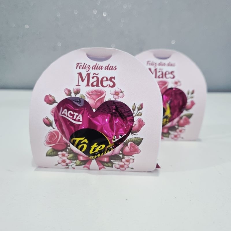 Lembrancinha Dia das Mães Porta Bombom | Caixinha para 1 Doce Personalizada | Mimo Delicado para Mães