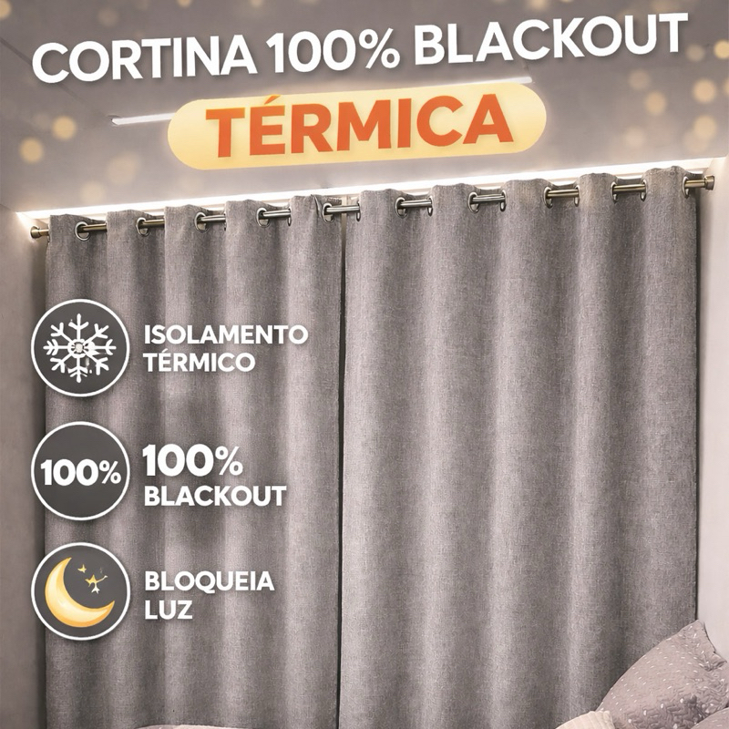 Cortina Blackout 100% Para Sala e Janela 4.00x2.70 luxo linho