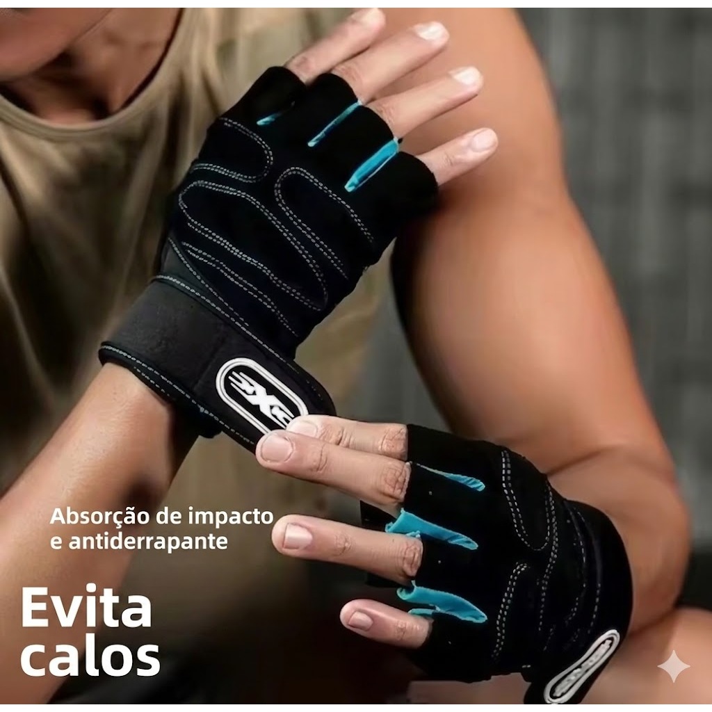 Luva Academia Esporte Musculação Ciclismo Fitness Unissex Feminino Masculino