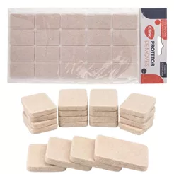 Kit 20 Protetor Retangular 4X2,5cm Para Moveis Pé de Mesa Cadeira Em Feltro Protetores Anti Ruido e Barulho