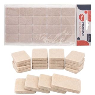 Kit 20 Protetor Retangular 4X2,5cm Para Moveis Pé de Mesa Cadeira Em Feltro Protetores Anti Ruido e Barulho