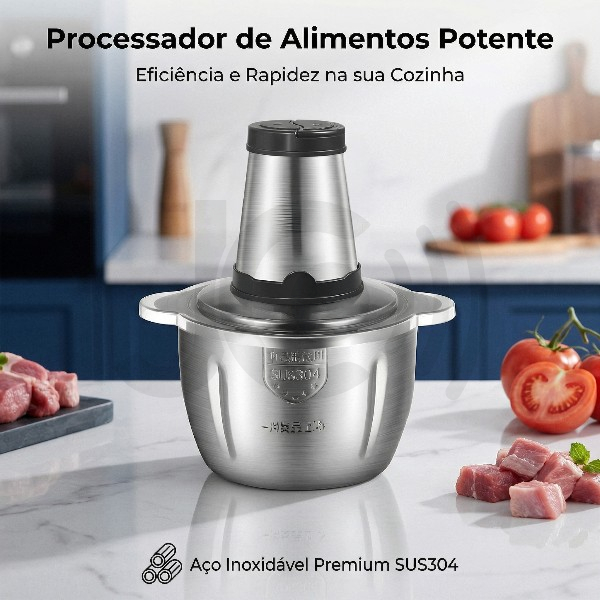 Moedor Elétrico Potente Carne Picador Legumes Temperos Inox 2L/3L E 110V/220V NO BRASIL PRONTA ENTREGA