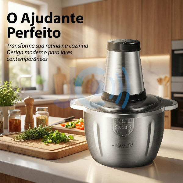 Imagem Picador De Alimentos Moedor Elétrico Triturador Potente Carne Legumes Temperos Inox 110v/220v NO BRASIL Pronta Entrega