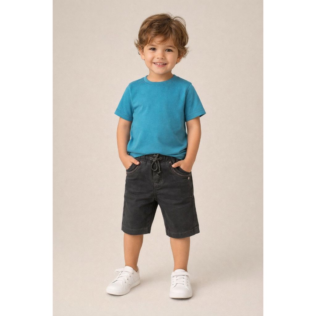 Bermuda Infantil Sarja Jeans Menino Short 1-3