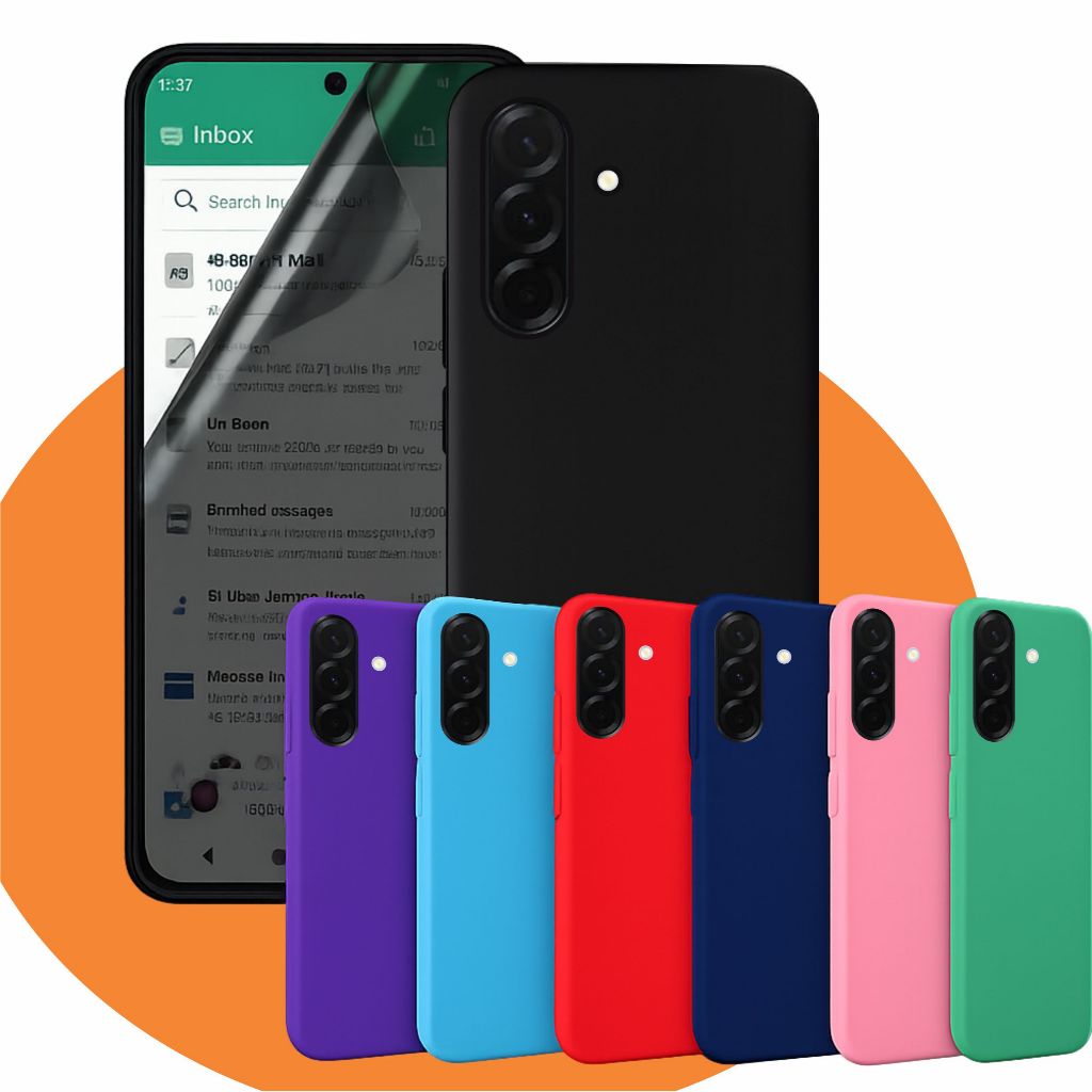 Capa Capinha Anti Queda Aveludada + Película Anti Curioso Para Galaxy A17 A17 5G