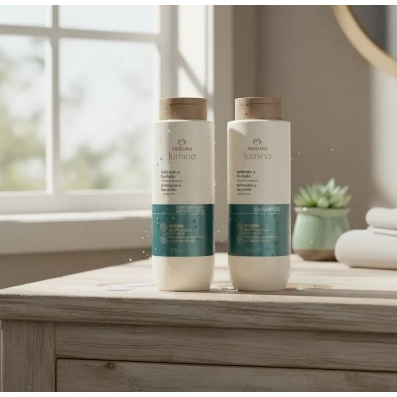 Kit Shampoo e Condicionador Lumina Hidratante para Definição e Nutrição de Cabelos Crespos