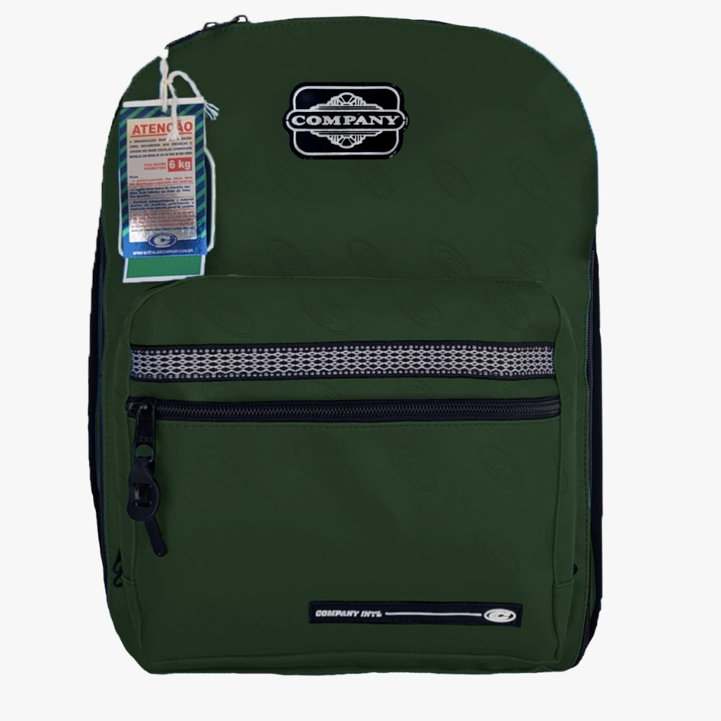 Mochila Company Original Verde Militar Bolsa Original Classic C Retro Top Material Ajustável