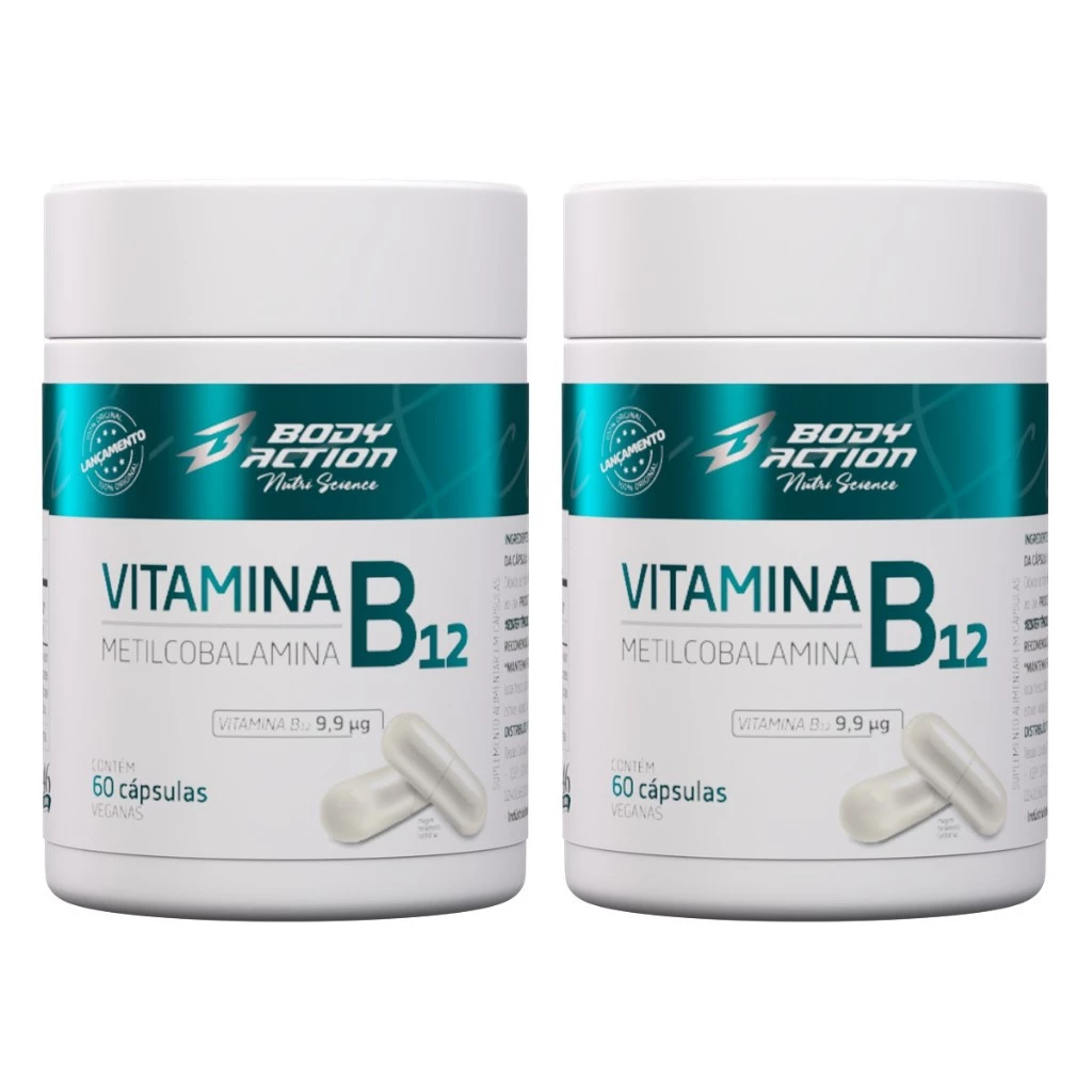 Kit 2x Vitamina B12 Metilcobalamina Total 120 Cápsulas Bodyaction