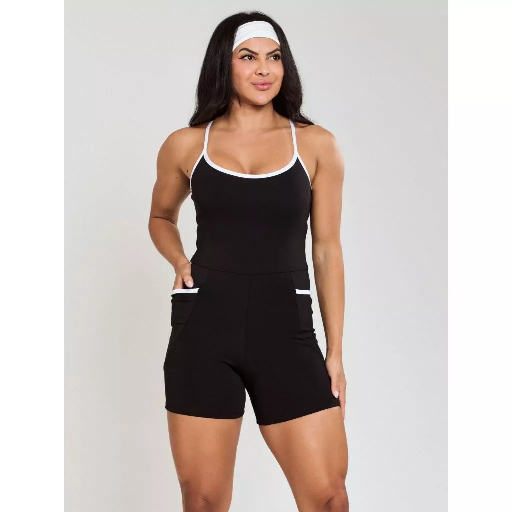 Macaquinho Fitness Com Bolso 11293