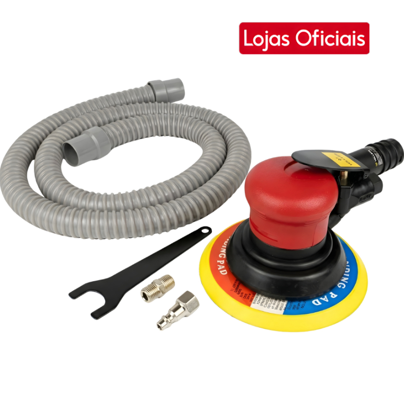Lixadeira Pneumática Roto Orbital 6 Pol com Aspiração Vollekz 10.500 RPM VK-OP6V