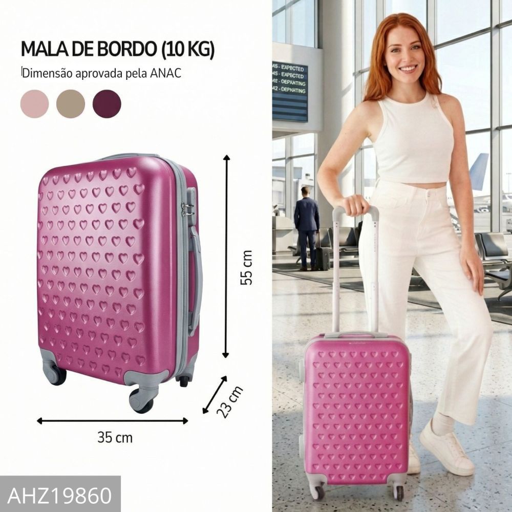 Kit Mala de bordo + Necessaire transparente com melhor Custo-Beneficio para Viagem e passeio
