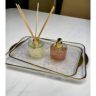 Bandeja Luxo Cristal Decorativa Mesa Cozinha Quarto Lavabo Acrílica Retangular