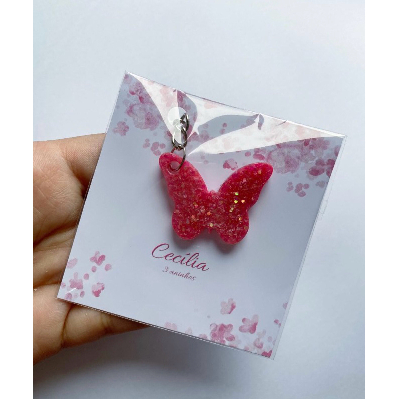 Chaveiro Borboleta + cartão, Kit 20,40 e 60 Lembrancinha Jardim Encantado, lembrancinha para chá, aniversário e outros