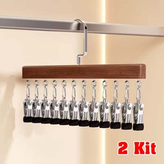 Rack de Armazenamento Multifuncional com Clipes Firmes para Calças, Cintos e Lenços – Design Vertical Compacto para Apar em Oferta na Shopee