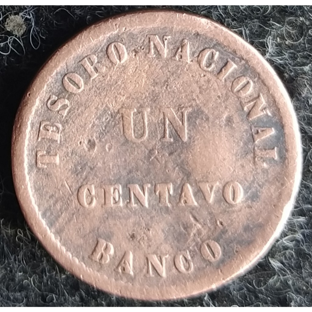 JR-708 Moeda Argentina Províncias 1 Centavo 1854 (Cobre) Período Confederação Argentina 1854-1854