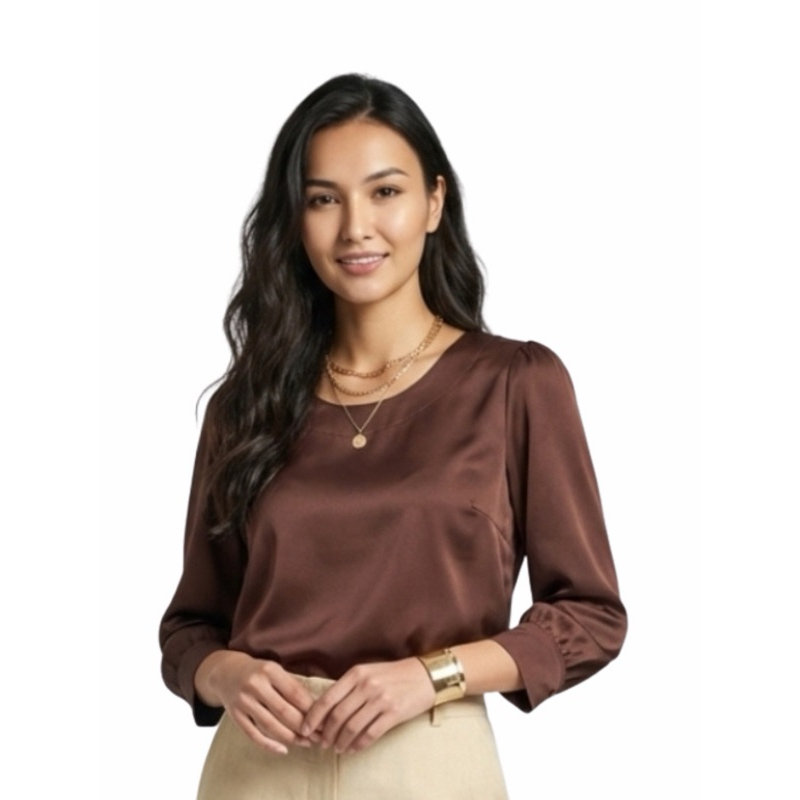 Blusa cetim toque de seda ,bem macio e leve tecido fino e elegante