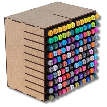 Organizador Colmeia para Canetas Touch – Mais Vendido – Suporte em MDF com 20 Células – Prático e Empilhável