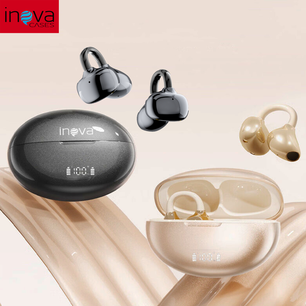 INOVA Fones de ouvido Bluetooth sem fio TWS fones de ouvido esportivos com clipe BT6.1 Display Inteligente em Oferta na Shopee