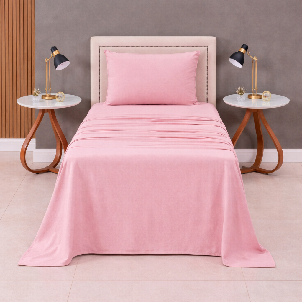 Roupa de Cama Solteiro 3 Peças Algodão com Lençol de Cima Elástico e Fronha Zíper