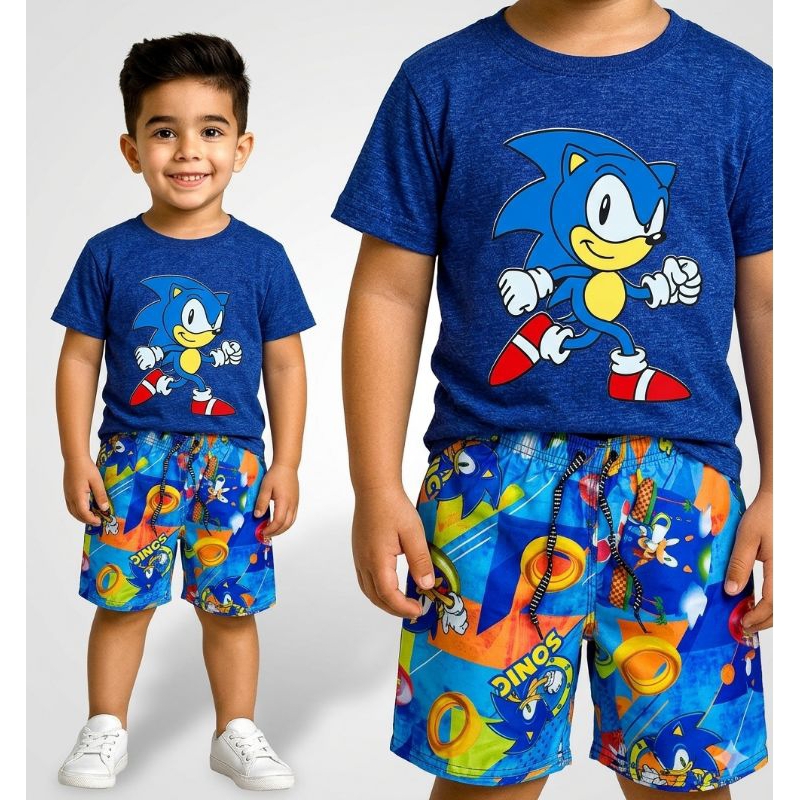 conjunto infantil de menino  fantasia do sonic