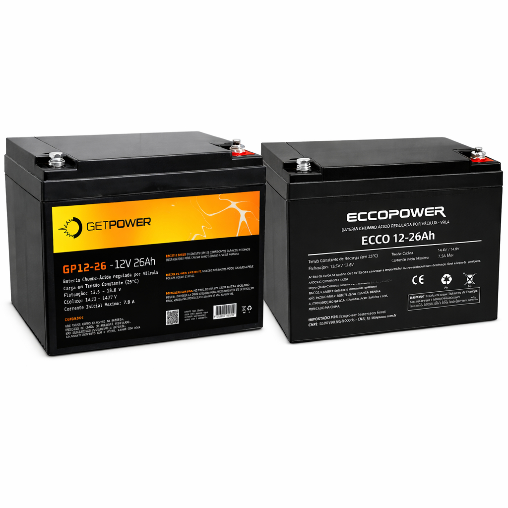 Bater!a Sel@da 26Ah 12V - Ideal para Alarmes, Nobreak, CFTV, Energia Solar, Brinquedos Elétricos, UPS