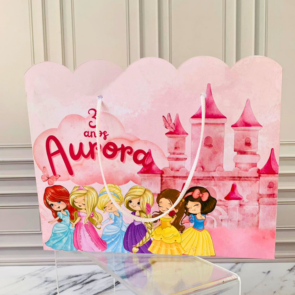 SACOLINHA Princesas Personalizado | Sacolinha | PEGUE E MONTE | Mimos | Aniversário Princesas