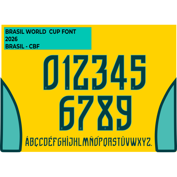 DTF - Têxtil | Personalização Nome e Número Termocolante Para camisa de time - BRASIL CUP WORLD 2026