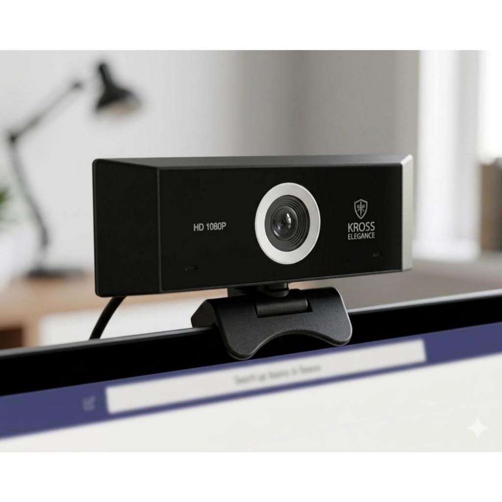 Webcam Kross Elegance Hd 720p Foco Manual Com Tripé Computador USB