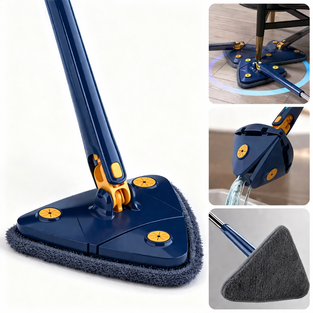 Mop Esfregão Triangulo Mop De Limpeza Ajustável Giratória 360° Torção automática Rodo de limpeza