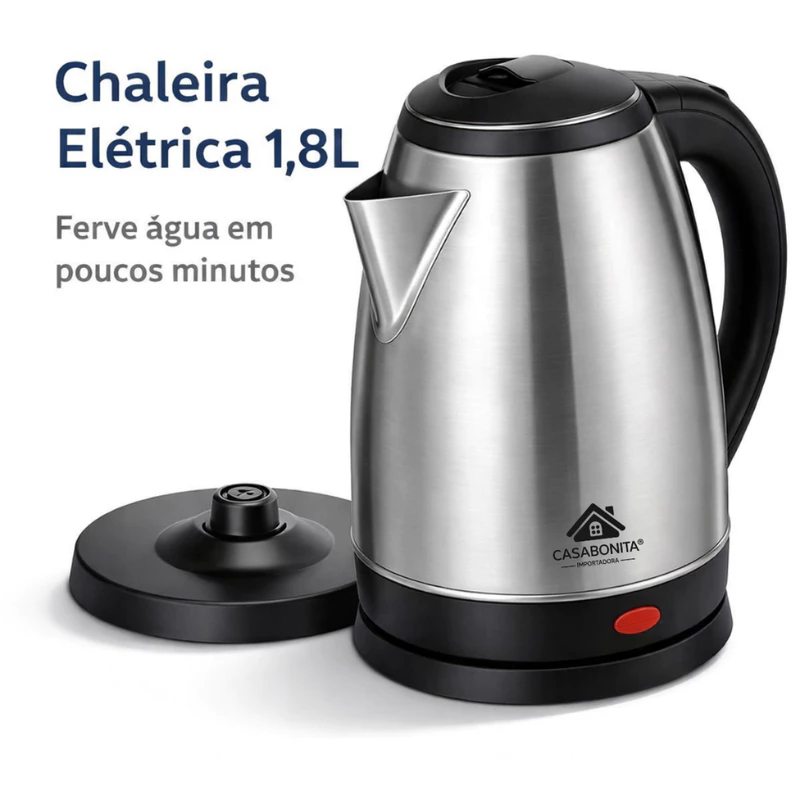 Chaleira Elétrica Inox: Só R$ 41,99! ☕