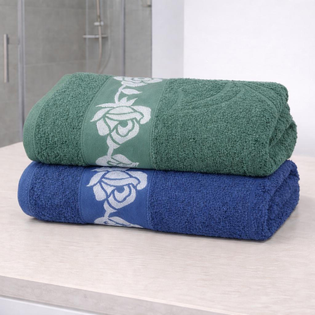 Kit 2 Toalha de Banho Garden Floral 100% Algodão Macia e Alta Absorção Luxo Premium Copa Brasil
