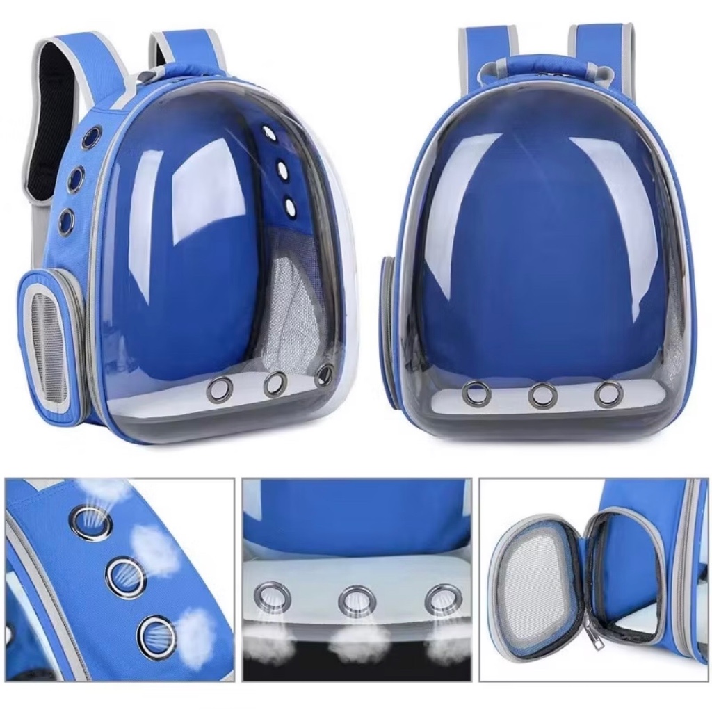 Mochila Pet Astronauta Cães e Gatos Animais Transparente Passeio Respirável Visão Panorâmica