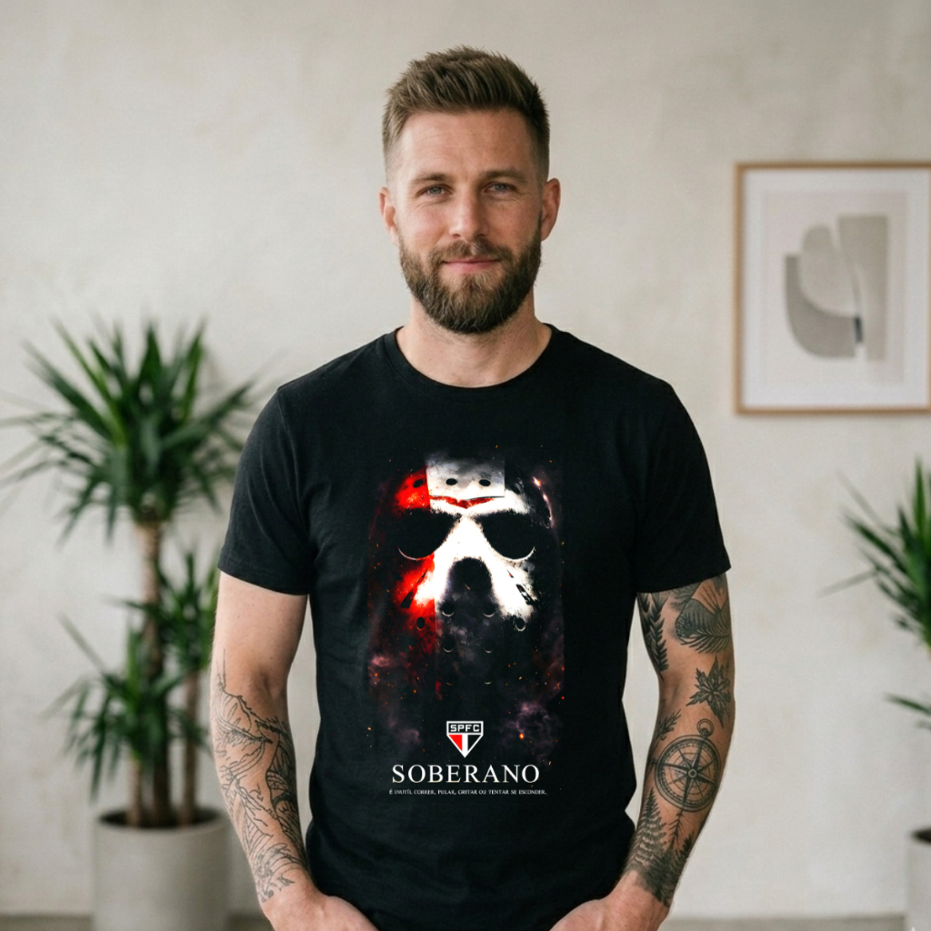 Camiseta SPFC Soberano São Paulo Tricolor Paulista Algodão
