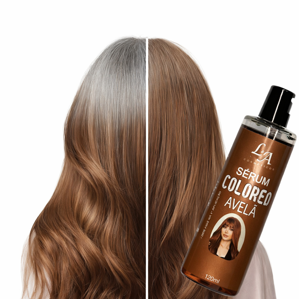 Detalhes do Sérum Avelã Escurecedor Cabelos Brancos Tonalizante Efeito 100% Natural Super Resultado Sem Amônia