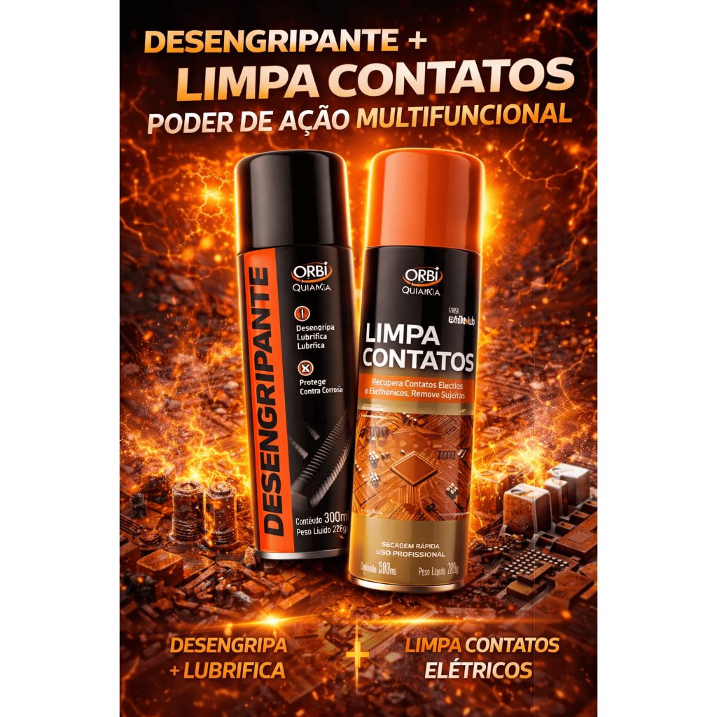 Kit Limpa Contato Elétrico + Desengripante Orbi Original 300ml Alta Performance lubrificante