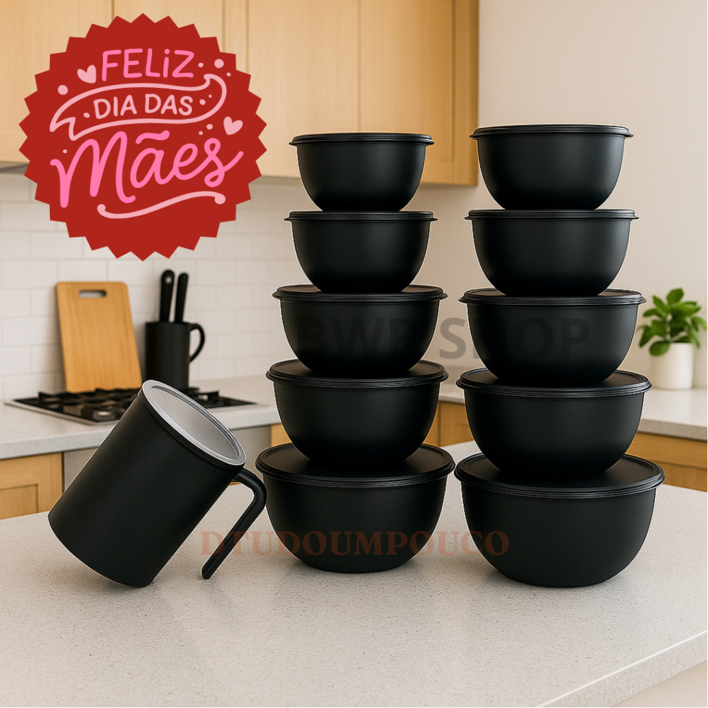 Kit 10 Potes Bowl + Jarra 1.800