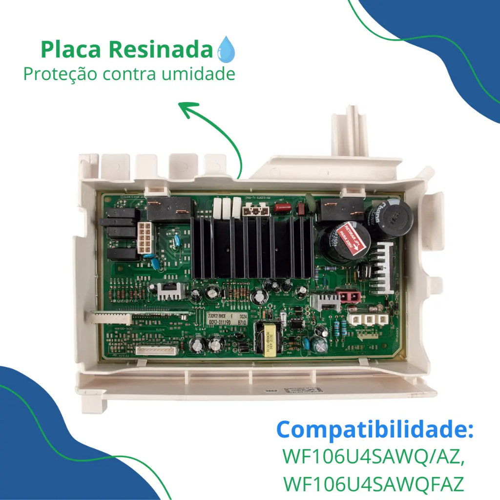 Placa Principal / Potência Lavadora Samsung WF106 127V DC92-00951B