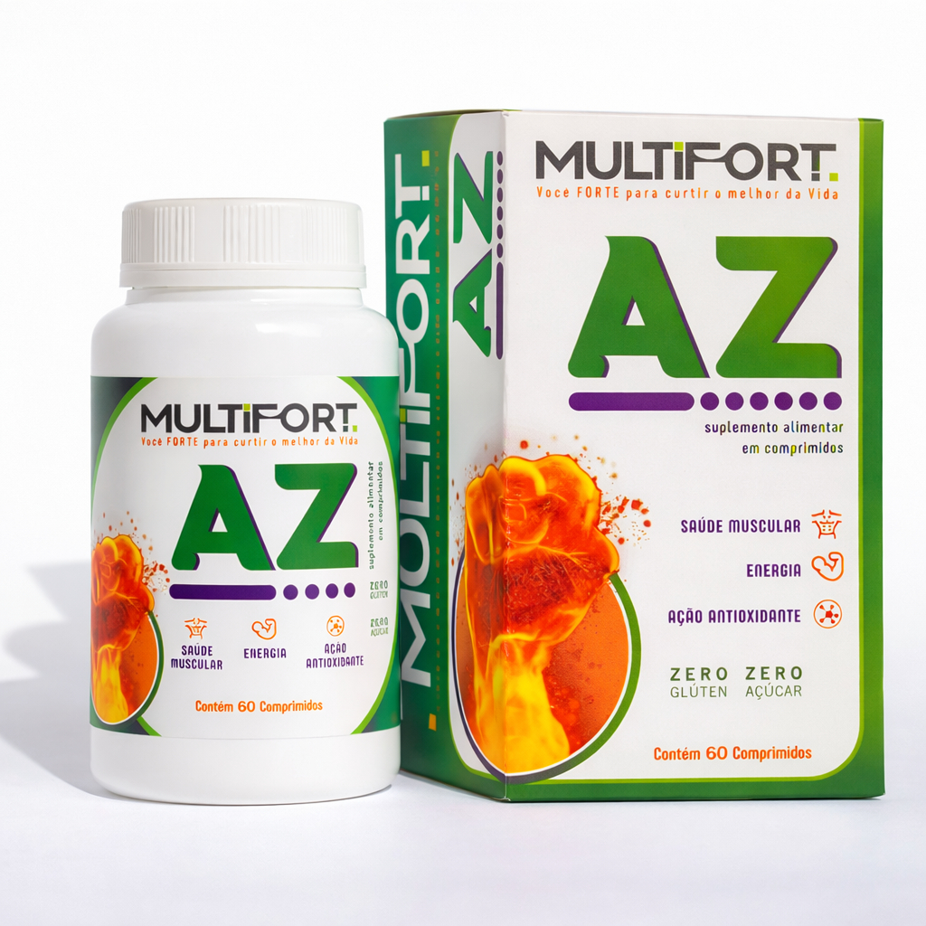 Vitaminas de A a Z Multivitamínico C/60 Comprimidos Saúde Muscular, Energia, Ação Antioxidante