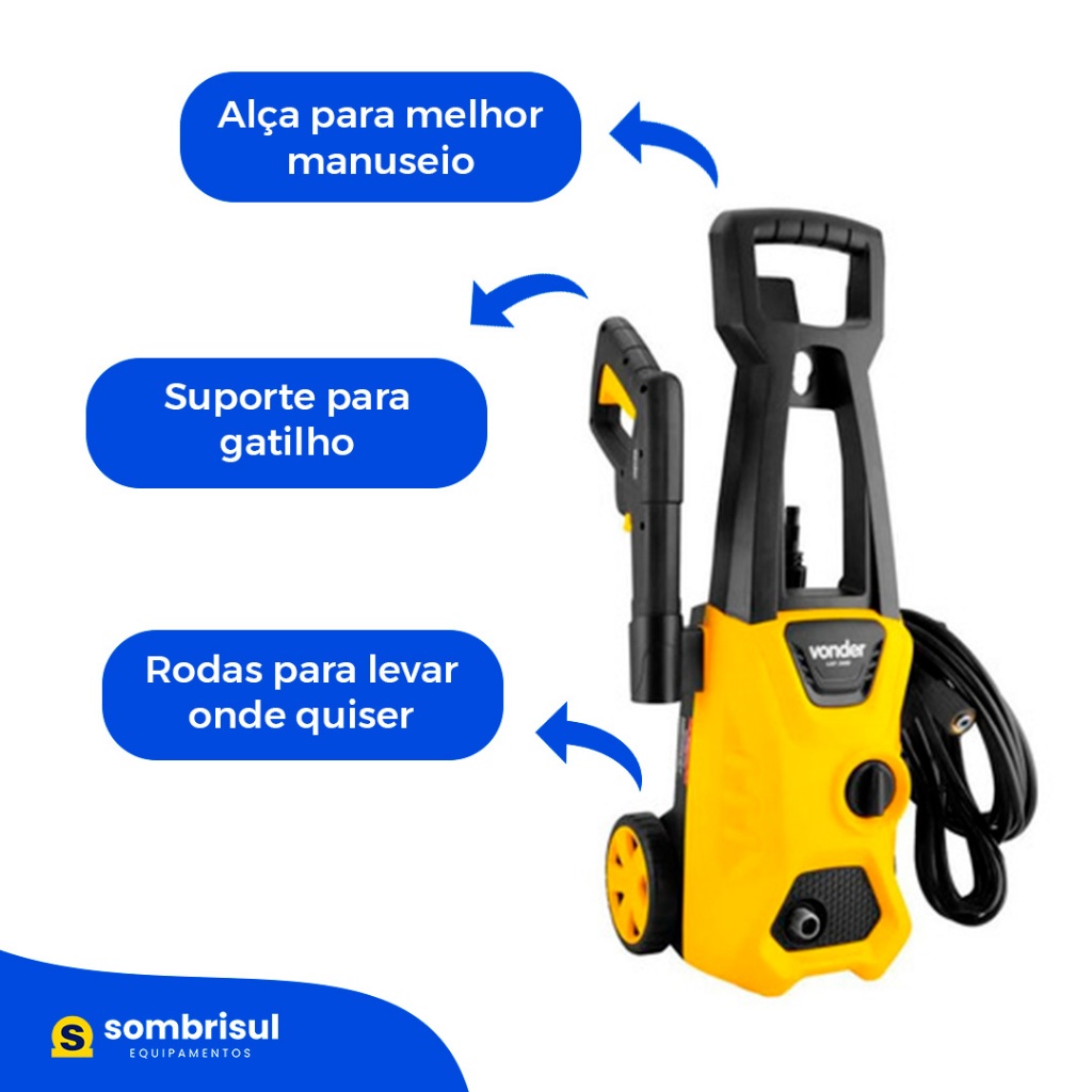 Lavadora De Alta Pressão Vonder C/ Rodas 1.600 lbf/pol² 1400w Super Potente Forte Original Vonder · foto 2
