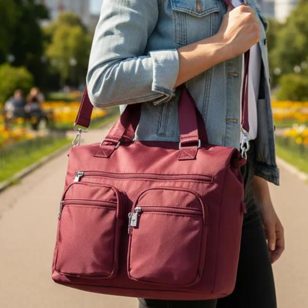 Bolsa Tactel impermeável Sacola Feminina Grande Reforçada – De Ombro, Estilo Universitário