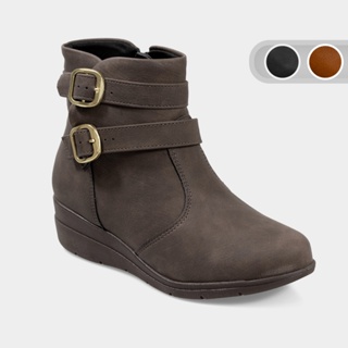 Bota Feminina Berlim Modare Cano Curto Salto Anabela Bico Redondo Forrada Acolchoada 7085106/104/100 em Oferta na Shopee