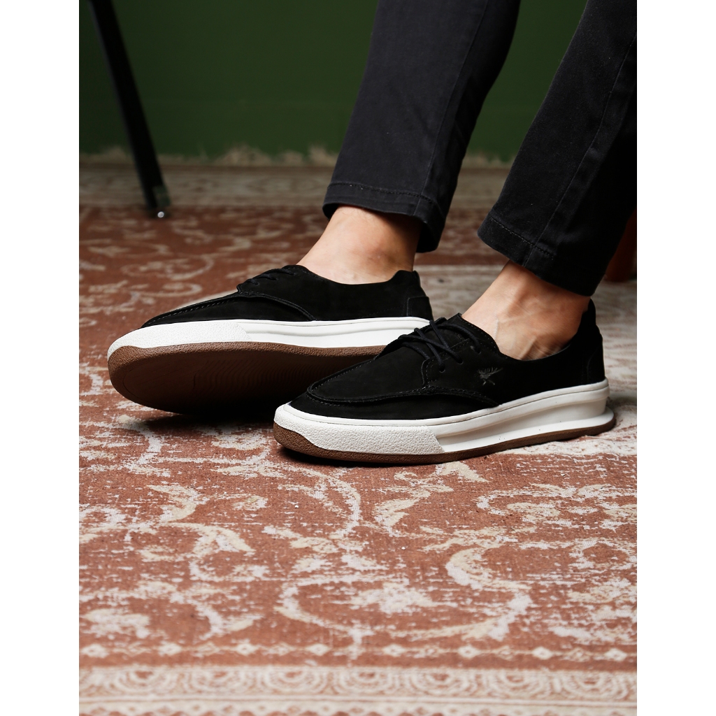 Sapato Estiloso Masculino Docksider em Couro Nobuck Confortável