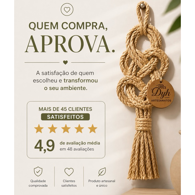 Detalhes do MANDALA VERTICAL  decoração de parede rústica, decoração casa, decoração boho, enfeite sisal/NATURAL.