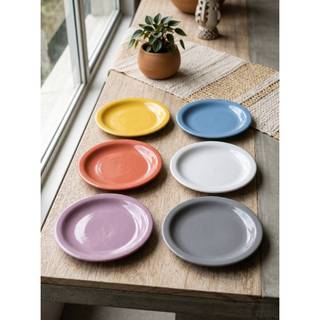 Jogo 6 Pratos Sobremesa Cerâmica 19cm Lanche Mesa Posta Conjunto Louça Café da Manhã Moderno Elegante Cozinha Completo