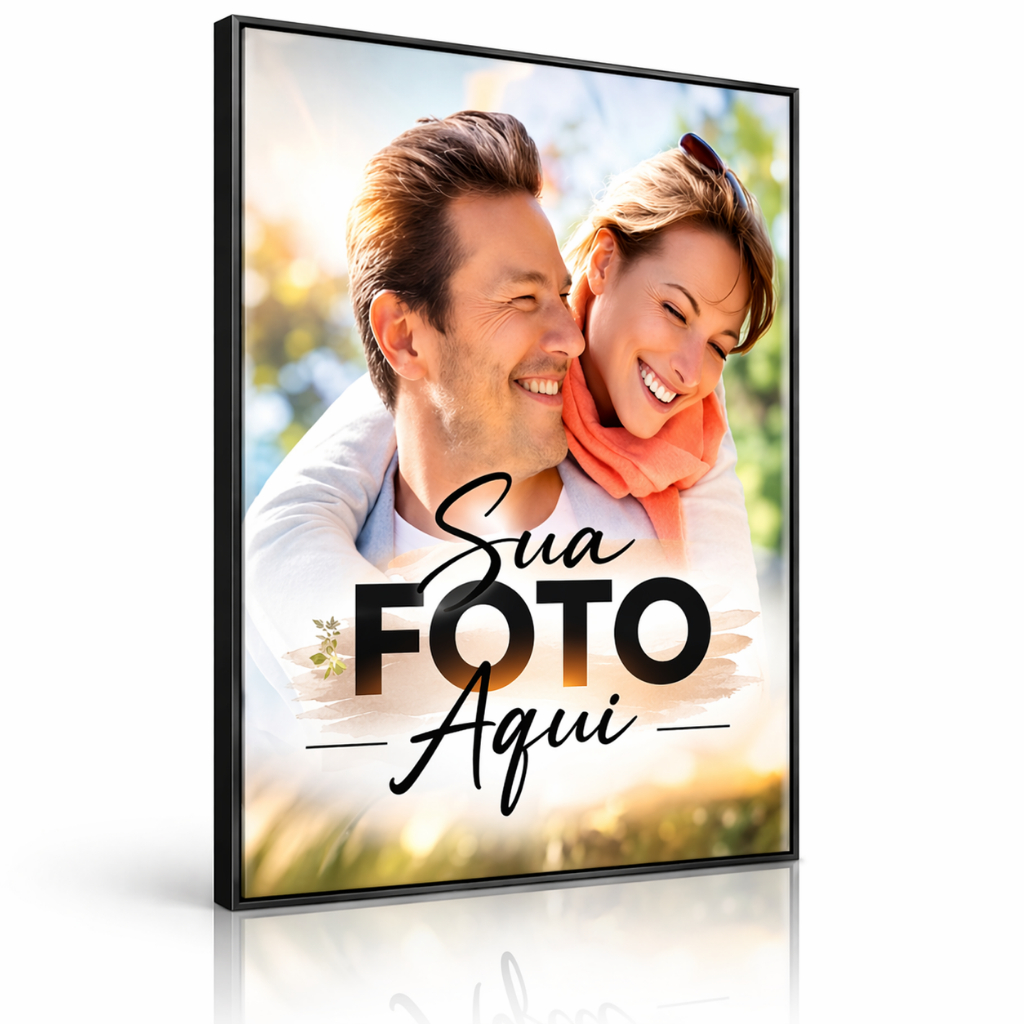 Quadro Grande Com Foto Personalizada 110x80 cm Casal Casamento Família Aniversário Casa Sala Quarto