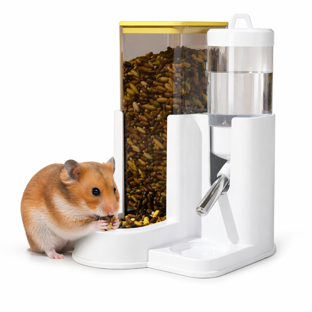 Alimentador Duplo para Roedores Bebedouro e Comedouro 2em1 Hamster e Gerbil